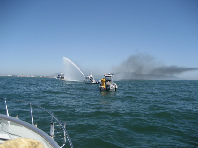 Burning boat